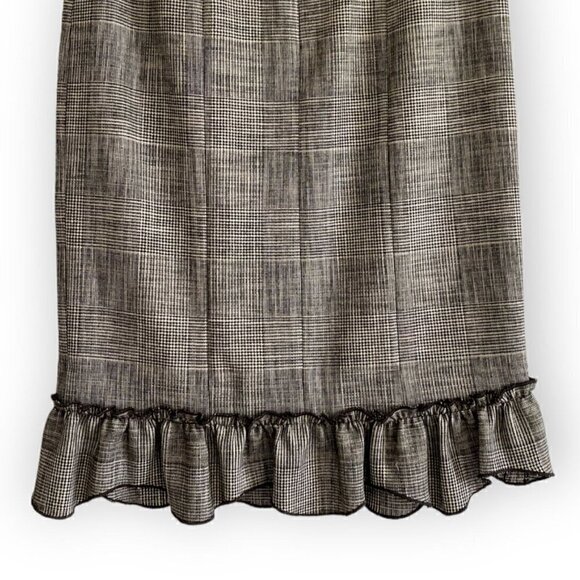 NWT Rebecca Tayler Black and Whie Glen Plaid Ruffle Skirt, size 0 - Picture 9 of 16